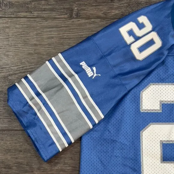 Vintage Puma Barry Sanders #20 Detroit Lions Jersey - Blue/White - Men's Large