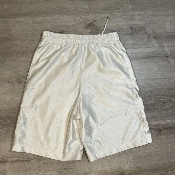 Vintage‎ Rare Nike Basketball Dazzle Shorts Silky  Smooth White Small