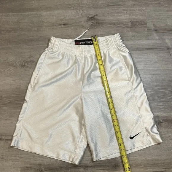 Vintage‎ Rare Nike Basketball Dazzle Shorts Silky  Smooth White Small