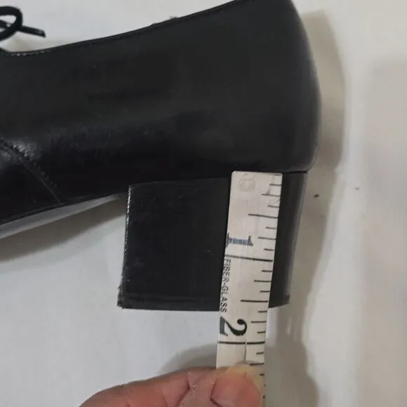 Vintage Robert Clergerie Women 8 Leather Heeled Oxford Shoes black