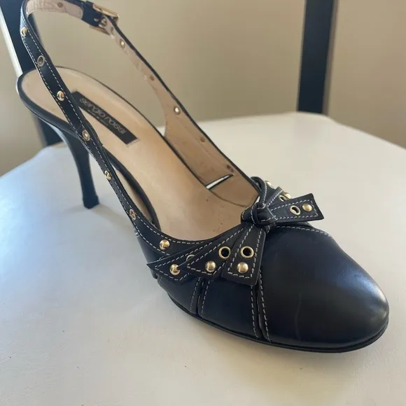 VINTAGE SERGIO ROSSI Black Slingback Heels