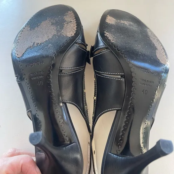 VINTAGE SERGIO ROSSI Black Slingback Heels