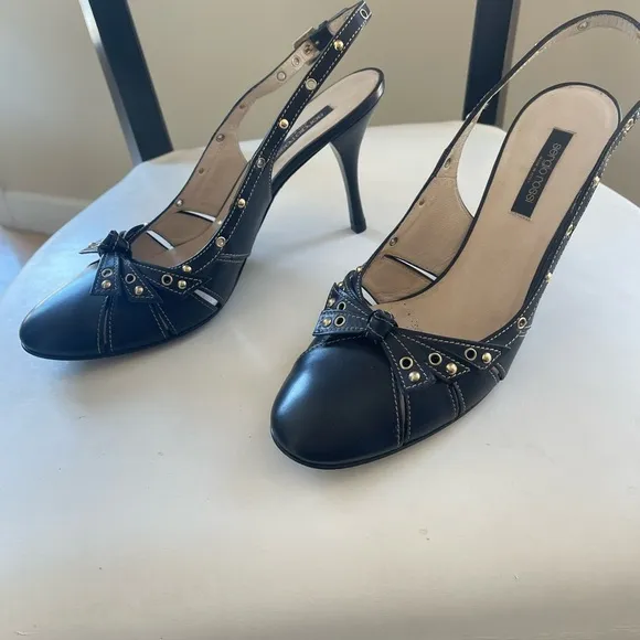 VINTAGE SERGIO ROSSI Black Slingback Heels