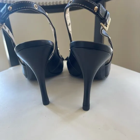 VINTAGE SERGIO ROSSI Black Slingback Heels