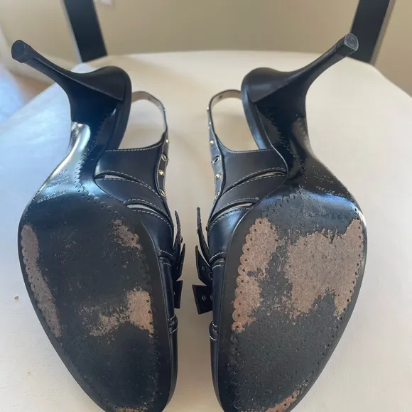 VINTAGE SERGIO ROSSI Black Slingback Heels