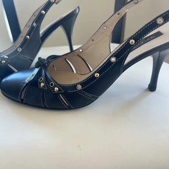 VINTAGE SERGIO ROSSI Black Slingback Heels