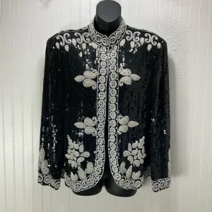 VINTAGE Silk Sequins And Beaded Jacket