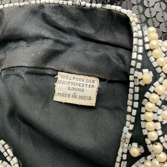VINTAGE Silk Sequins And Beaded Jacket