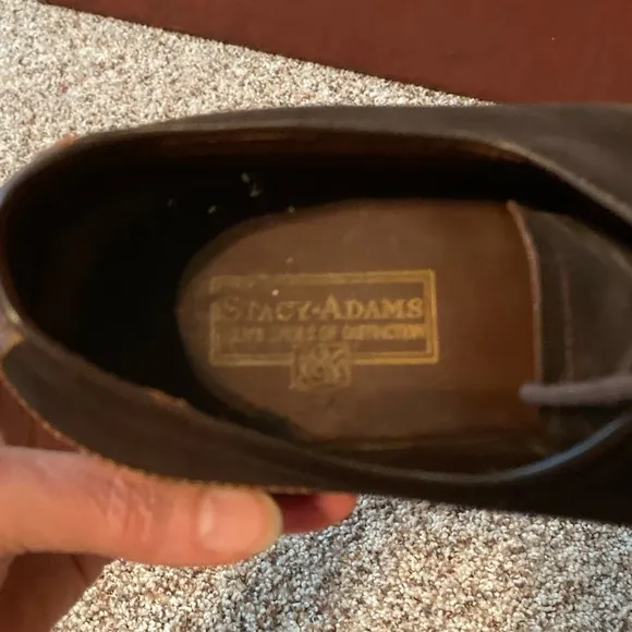 Vintage Stacy Adams Suede &amp; Alligator Grain Brown Derby Shoes Sz 7
