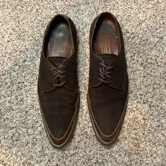 Vintage Stacy Adams Suede &amp; Alligator Grain Brown Derby Shoes Sz 7