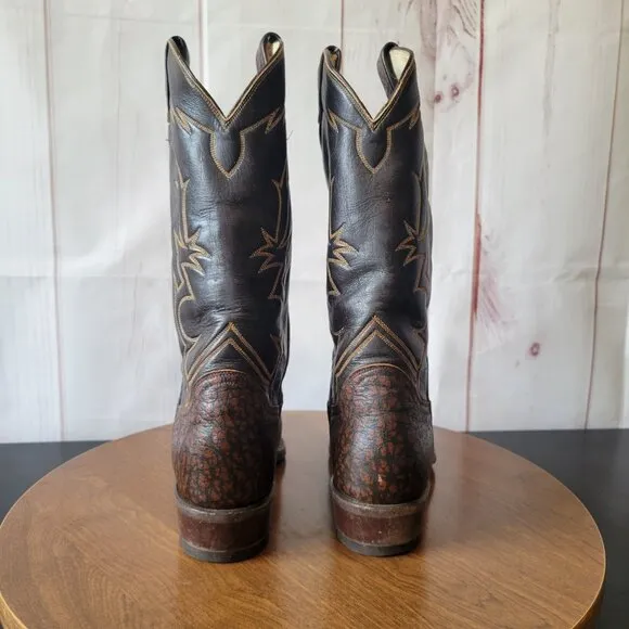 Vintage Tony Lama 6283 Brown Caribou Western Cowboy Boots. Men’s 10 R, El Paso,