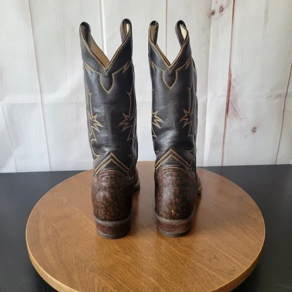 Vintage Tony Lama 6283 Brown Caribou Western Cowboy Boots. Men’s 10 R, El Paso,