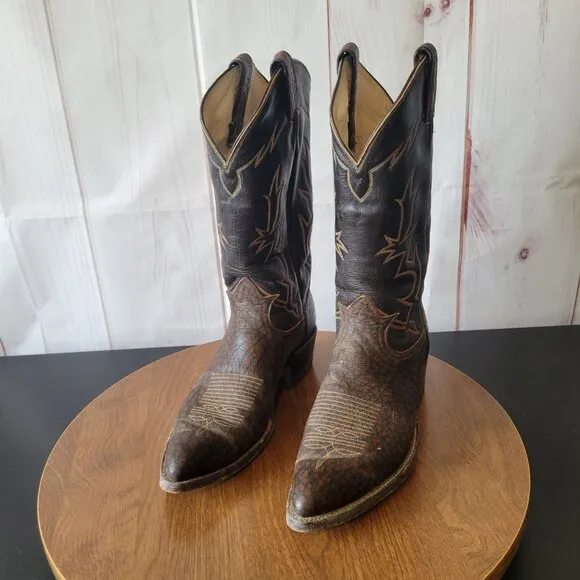Vintage Tony Lama 6283 Brown Caribou Western Cowboy Boots. Men’s 10 R, El Paso,