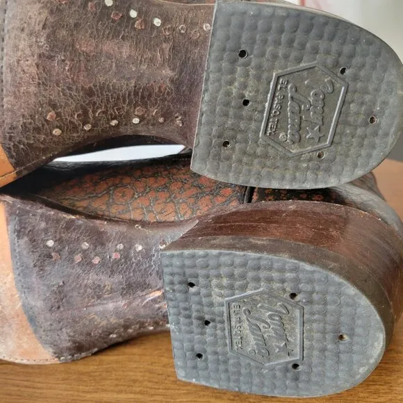 Vintage Tony Lama 6283 Brown Caribou Western Cowboy Boots. Men’s 10 R, El Paso,