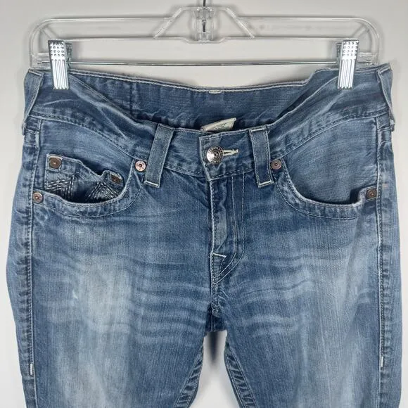 Vintage True Religion Men's Jeans Blue Denim Straight Leg Size 30x30