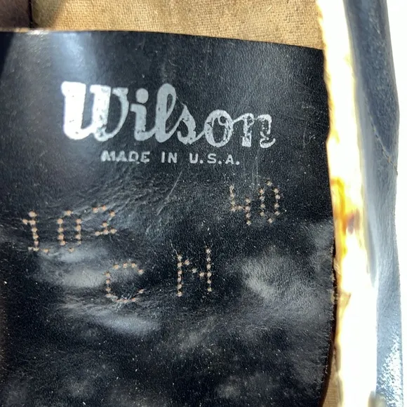 Vintage Wilson Baseball Cleats Metal Black Leather Low Top Shoes