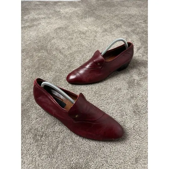 Vintage Women's 1980s Burgundy Pierre Cardin Shoes,‎ Size 9M