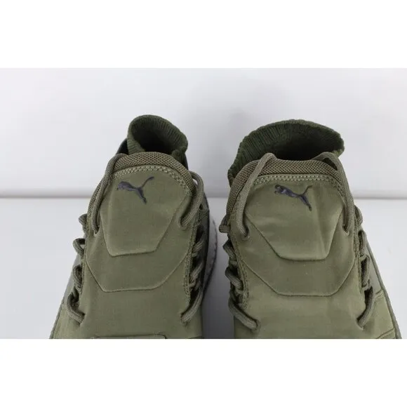 Vintage Y2K Puma Mens Size 11 D Spell Out Ignite Knit Sneakers Shoes Olive Green