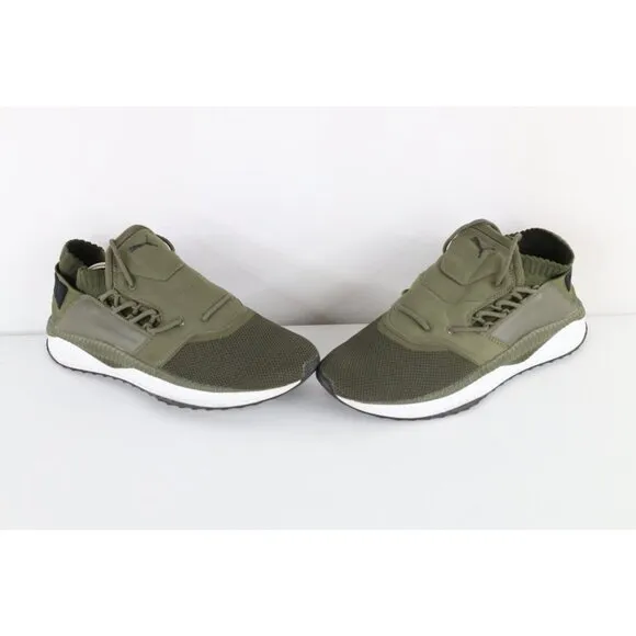 Vintage Y2K Puma Mens Size 11 D Spell Out Ignite Knit Sneakers Shoes Olive Green