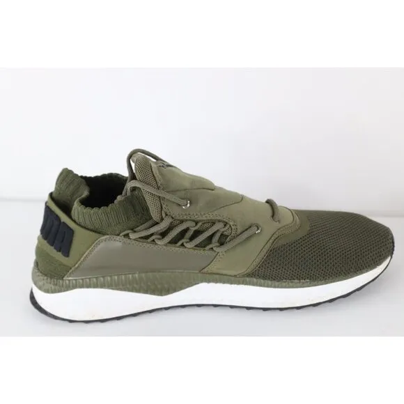 Vintage Y2K Puma Mens Size 11 D Spell Out Ignite Knit Sneakers Shoes Olive Green