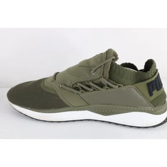 Vintage Y2K Puma Mens Size 11 D Spell Out Ignite Knit Sneakers Shoes Olive Green