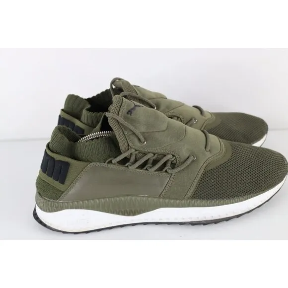 Vintage Y2K Puma Mens Size 11 D Spell Out Ignite Knit Sneakers Shoes Olive Green