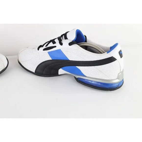 Vintage Y2K Puma Mens Size 11.5 D Spell Out Turin Leather Sneakers Shoes White
