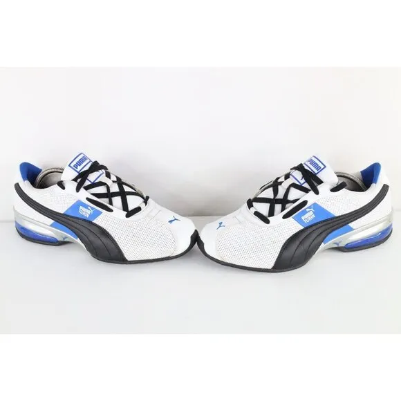 Vintage Y2K Puma Mens Size 11.5 D Spell Out Turin Leather Sneakers Shoes White