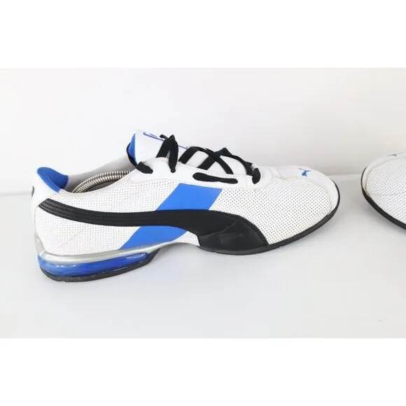 Vintage Y2K Puma Mens Size 11.5 D Spell Out Turin Leather Sneakers Shoes White