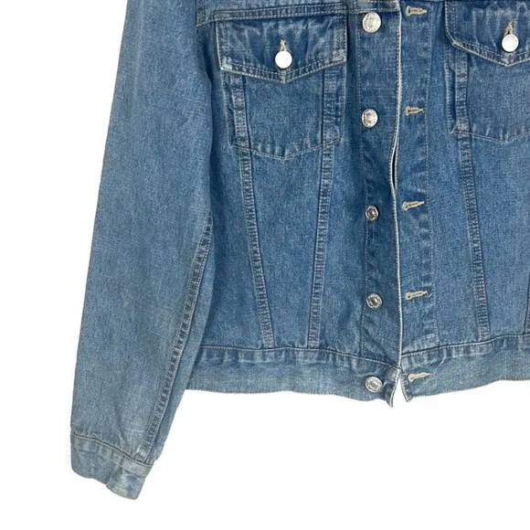 Vintage Y2K Tommy Hilfiger American Flag Cotton Denim Jean Jacket S