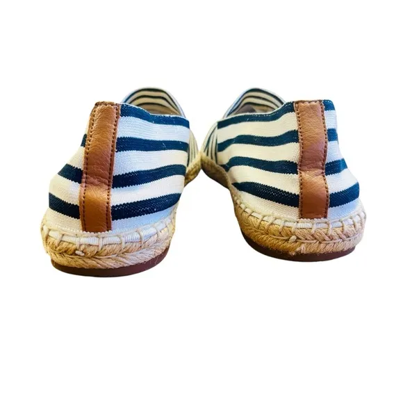 VIONIC Blue and White Espadrille Shoes Sz 11 Nautical Fisherman Coastal Slip On