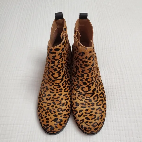 VIONIC ‘Clara’ Leopard Calf Hair Ankle Boots Size 9 Classic Boho Chic Retro