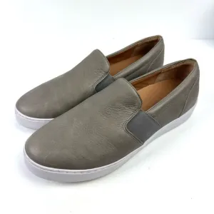 Vionic Demetra 10 Loafers Gray Leather  Slip On Shoes Arch Support Womens