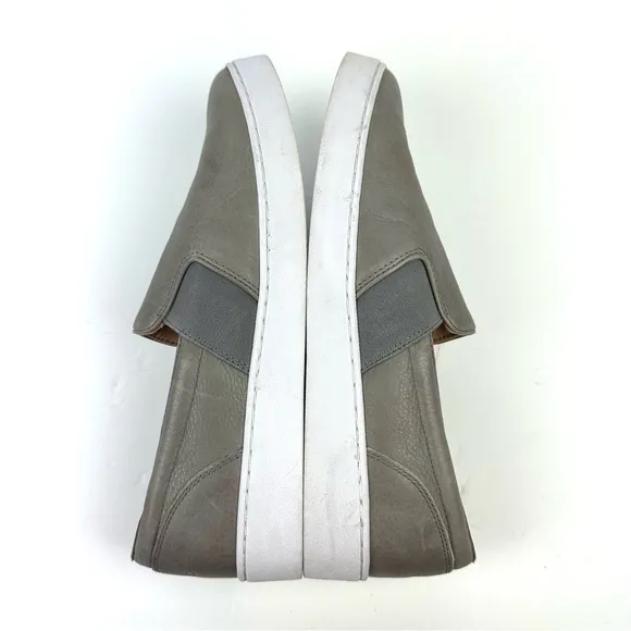Vionic Demetra 10 Loafers Gray Leather  Slip On Shoes Arch Support Womens