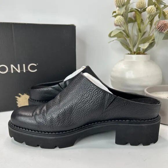 Vionic Fairfax Vegan Leather Mule Slip On Black J0793L1001 Women's 6.5M Tried On