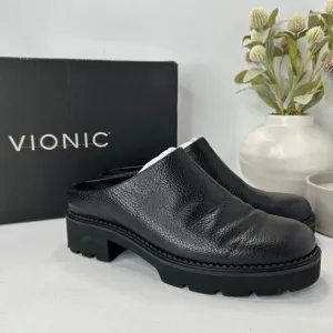 Vionic Fairfax Vegan Leather Mule Slip On Black J0793L1001 Women's 6.5M Tried On