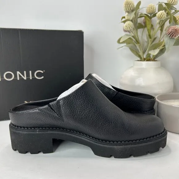 Vionic Fairfax Vegan Leather Mule Slip On Black J0793L1001 Women's 6.5M Tried On