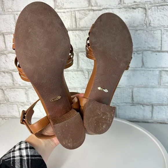 Vionic Heels Peony Nat Sandals Woven Leather Open Toe Papaya Brown 11