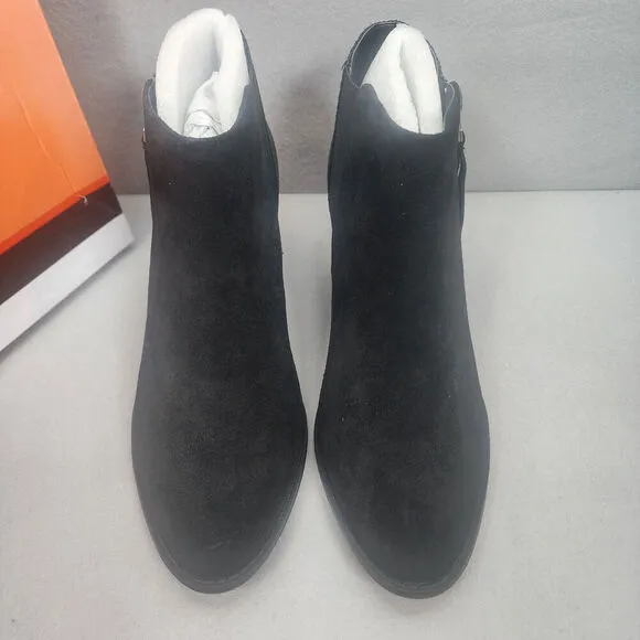 Vionic Upright Anne Black Suede &amp; Snake Embossed Comfort Ankle Boots 9 NEW