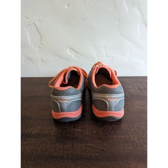 Vionic Women's Motion Venture Gray and Pink Walking Shoes - Size 8.5