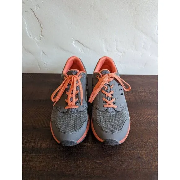 Vionic Women's Motion Venture Gray and Pink Walking Shoes - Size 8.5