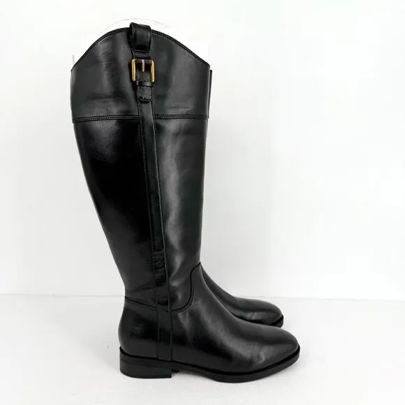 Vionic Womens Phillipa Knee High Boots US 7M Black Leather Water Repellent NIB