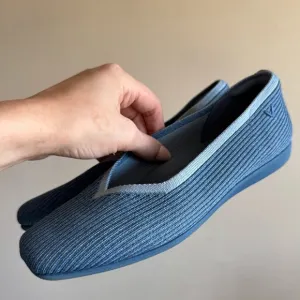 Vivaia Blue Margot 2.0 Flats Square Toe Ribbed Shoes 37