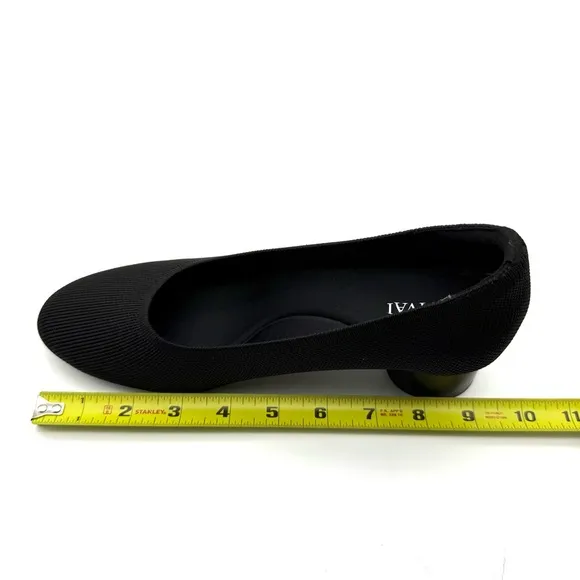 Vivaia Elvia Round Toe Block Heel Black EU 38 US 7-7.5 Knit Heels