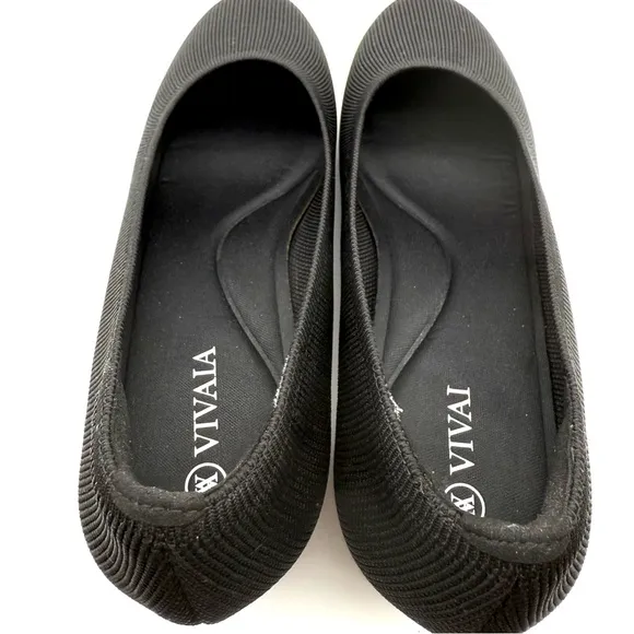 Vivaia Elvia Round Toe Block Heel Black EU 38 US 7-7.5 Knit Heels