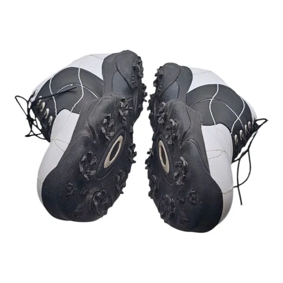 VTG 2002 Oakley Overdrive Black White Plain Toe Lace Up Golf Shoes Men's Size 9