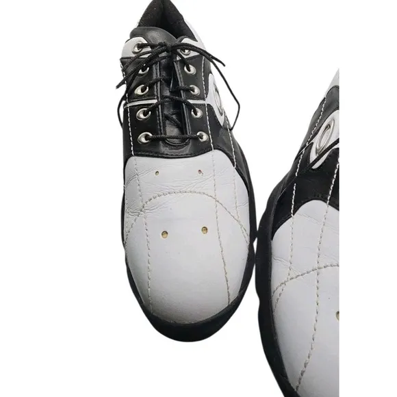 VTG 2002 Oakley Overdrive Black White Plain Toe Lace Up Golf Shoes Men's Size 9