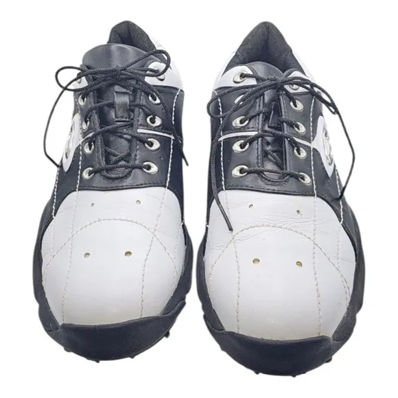 VTG 2002 Oakley Overdrive Black White Plain Toe Lace Up Golf Shoes Men's Size 9