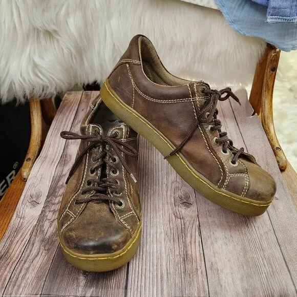 Vtg 90's Dr Marten Rare brown Oxford lace-up leather shoes Sz 10