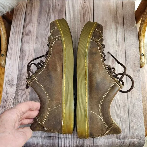 Vtg 90's Dr Marten Rare brown Oxford lace-up leather shoes Sz 10